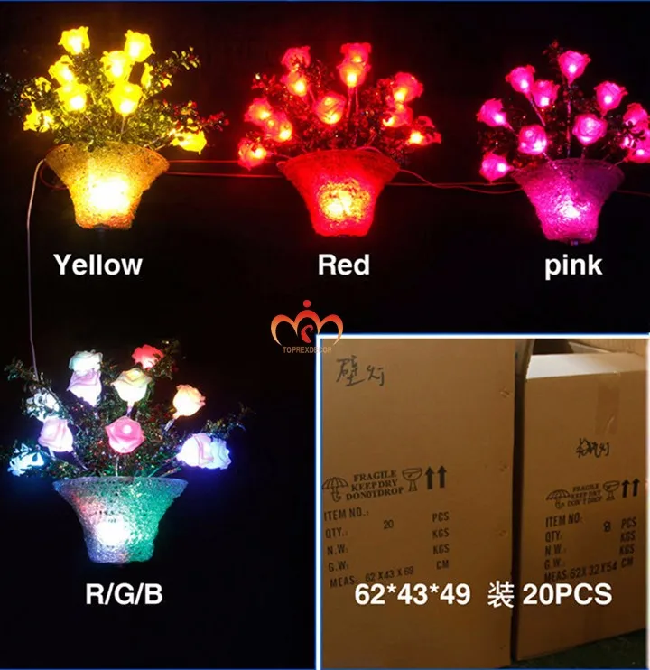 2016 wedding decoration led crystal rose flower lights