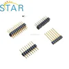 2.54mm pitch SMT double row gold plated Round pin header ic socket connector