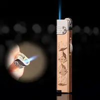 

DL358 Yiwu China Factory Windproof Embossing Pattern Straight Blue Flame Metal Gas Lighter