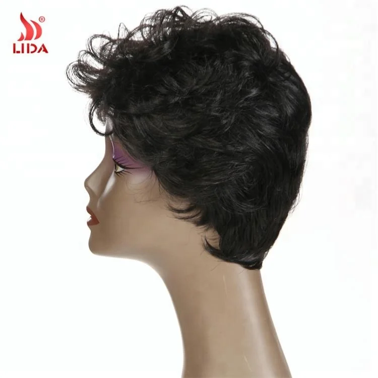 
Lida Japan kanekalon fiber natural wave synthetic wig,Short Curly 100% kanekalon fiber wig 