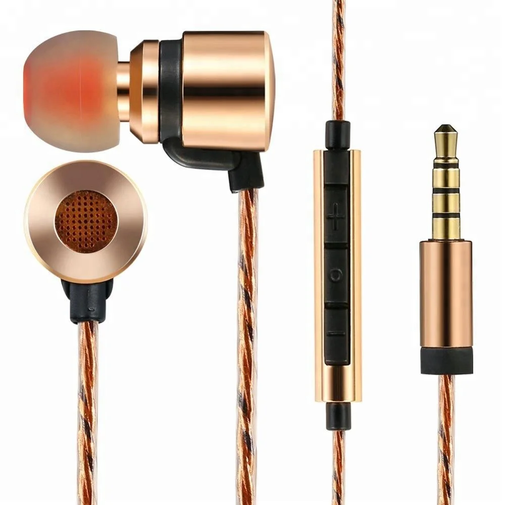 

Original Custom Earphones TIMMKOO Audiophile Hybrid Headphones With Mic Volume Control Triple Driver Mi In Ear Monitor, Rose golden