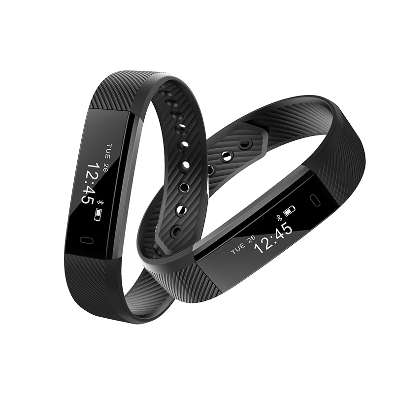 

ID115 Plus Smart Bracelet Fitness Tracker Step Counter Activity Monitor Band Alarm Clock Vibration Wristband IOS Android phone