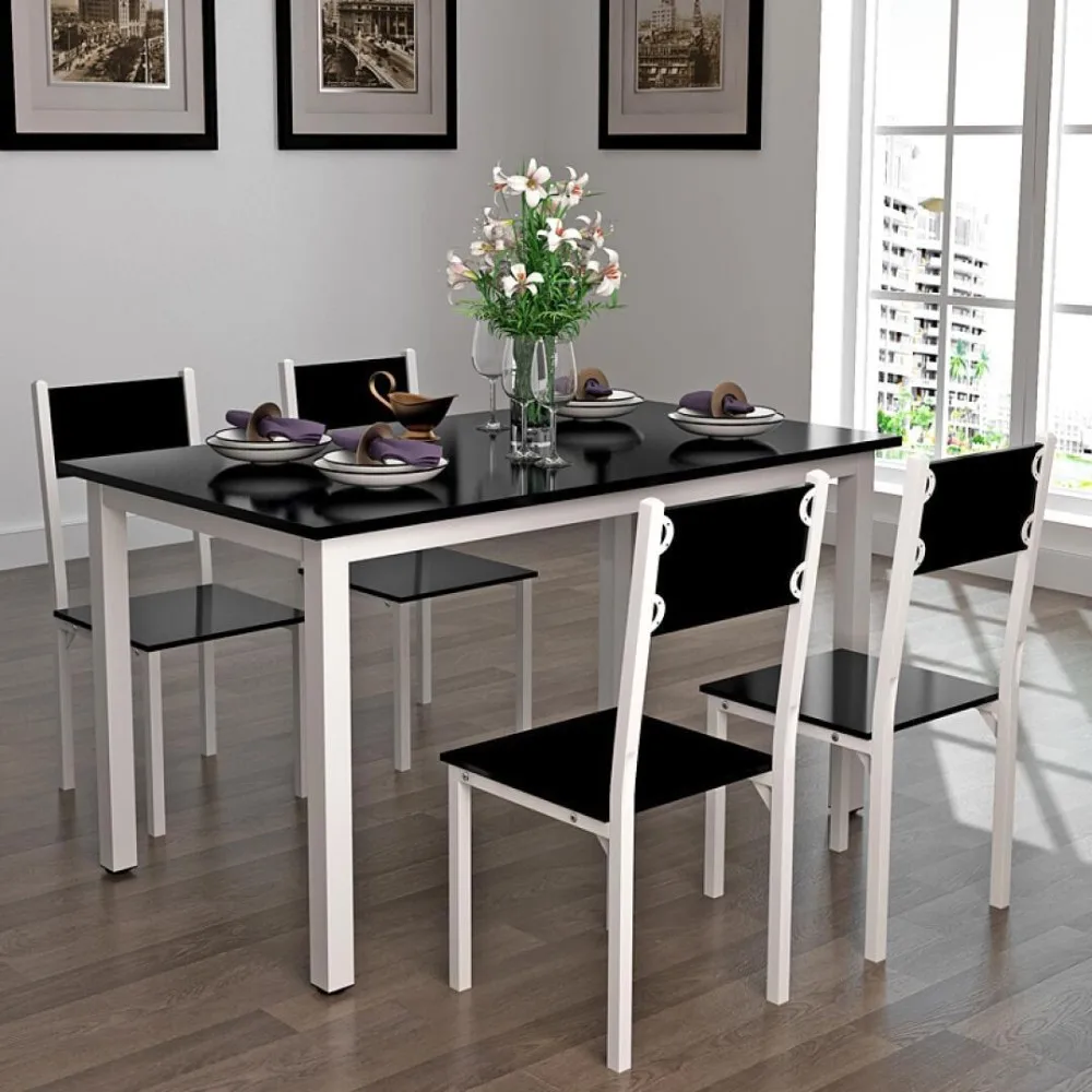 Dining Room Furniture 4 Seater Dining Table Set Wooden Modern - Buy