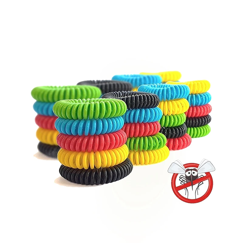 

Indoor/Outdoor Camping Traveling Anti Insect Bands Summer Promotion gifts Citronella Mosquito Wristbands, Red yellow blue green black pink