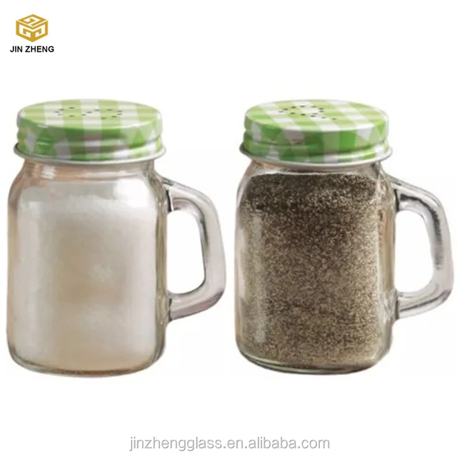 glass mini mason jar mug salt and pepper spice jar shakers with