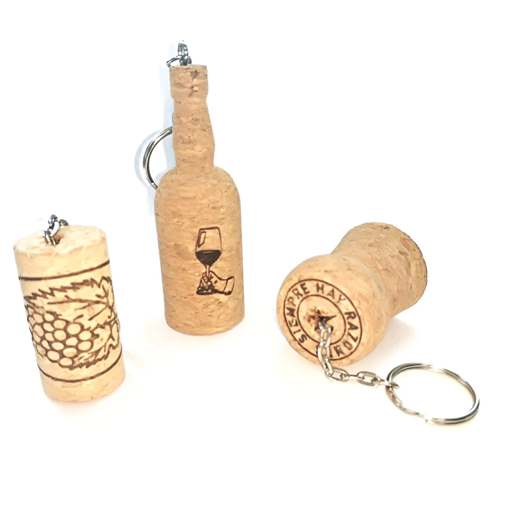Wholesale Keychain Cork Floating Usage Souvenirs Personalized Gift Original Key Chain Cork Wine