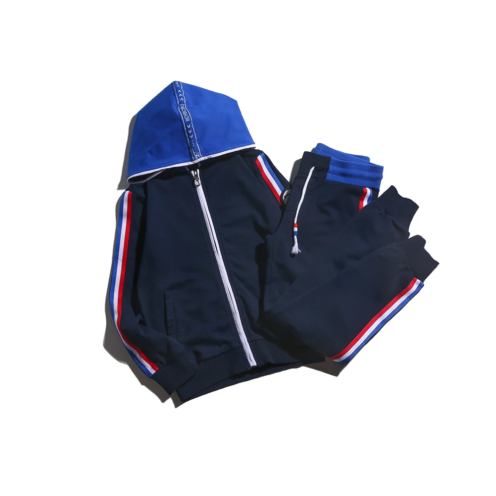 

Trend cotton blue sportswear for boys children with French flag