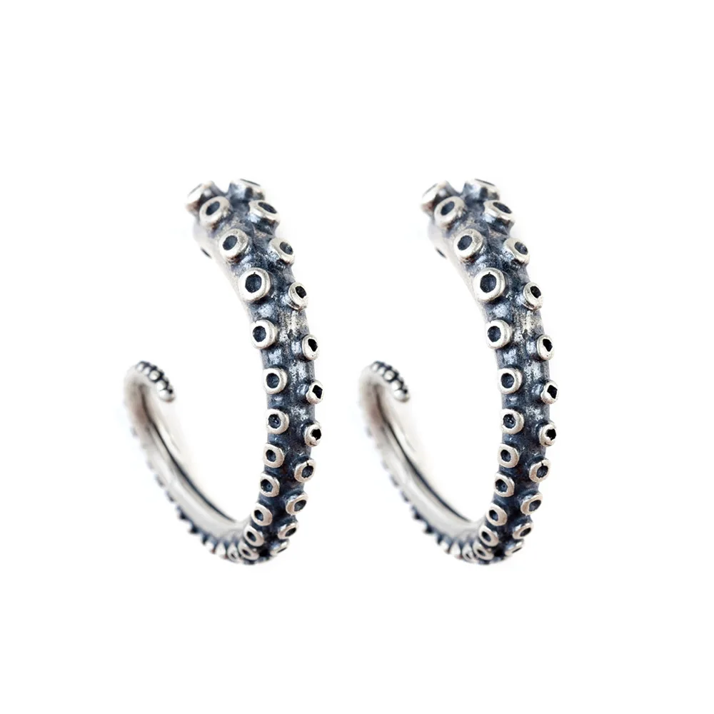 

Lateen 925 silver octopus tentacled stud earrings personality accessories
