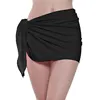 Women's Soft Nylon Spandex Sarong Wrap Beach Swimwear Short Style Cover Up Pareo Swimsuit Wrap Solid Colors