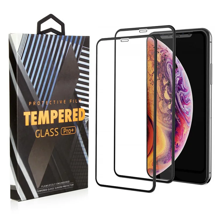 

2019 New Arrival Wholesale tempered glass for iPhone XR 9H 2.5d full cover glass for iPhone X screen protector 2 Pack
