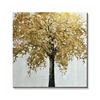 Gold foil Tree Decor wall art Stretched handmade Abstract oil painting on canvas