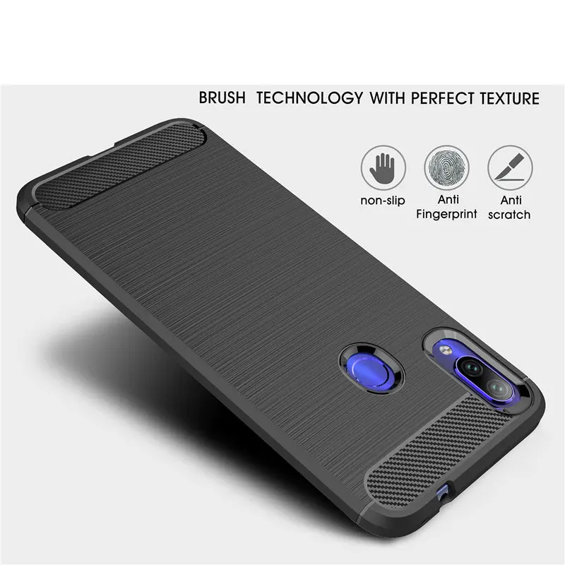 

Carbon Fiber Brushed Skin Anti shock TPU Rubber Back case cover For Xiaomi Redmi Note7 Note6 pro S2 6 6A Note5 A2 lite 5 Plus