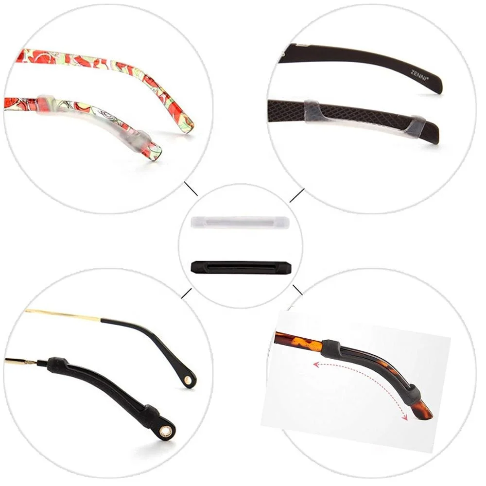 

Anti-Slip Elastic Comfort Glasses Soft Silicone Eyeglass Temple Tips protective Sleeve eyewear Retainer, Black,white,grey,brown,pink