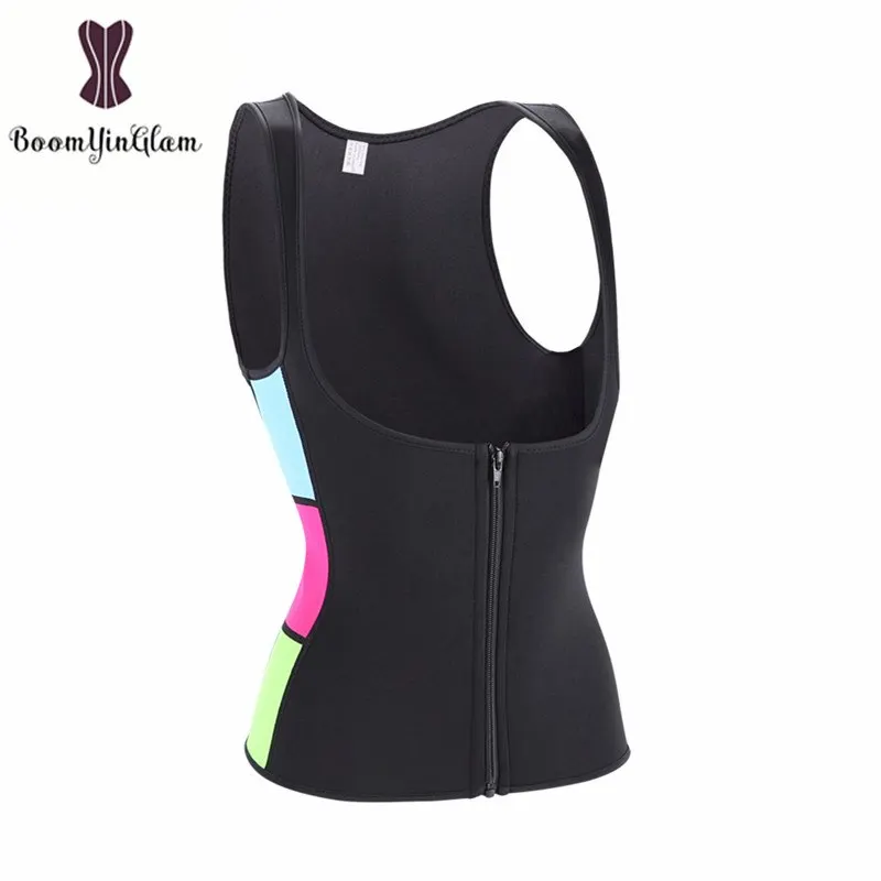 

Hot Neoprene Body Shaper Slimming Vest Sport Thermo Sweat Waist Trainer With Zipper, Black;blue;pink