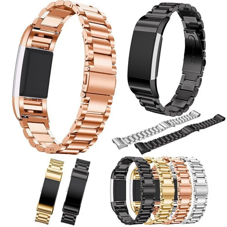 3 Three Bead Chain Watch Band Stainless Steel Metal Bracelet Strap ...