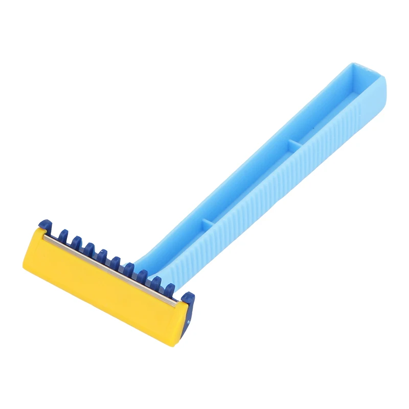 

CE certificated Single blade medical razor with comb hygiene razor, Blue