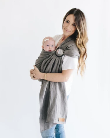 

Popular pure linen high quality with stone washing aluminum adjustable baby sling