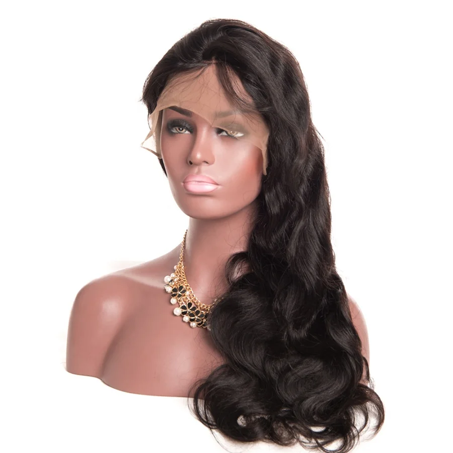 

Factory price virgin brazilian human hair front lace wig / body wave front lace wig, Natural color