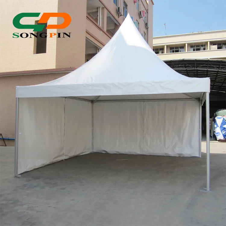 4mx4m novelty aluminum portable pagoda shape tent grounded on concrete or grass