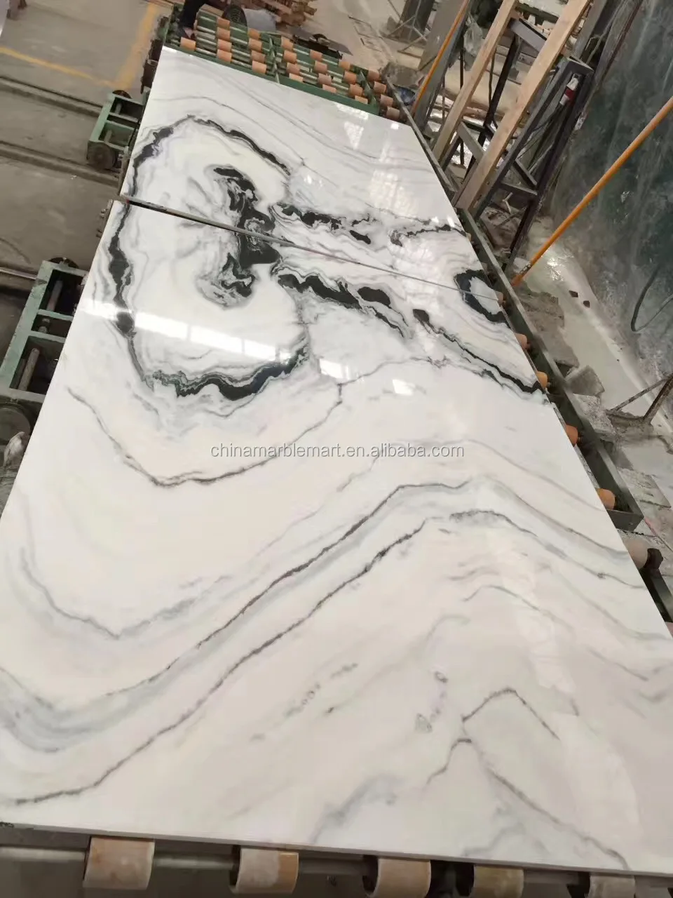 China quarry price Custom Cutting Stone panda white marble slab tile