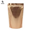 Gold White Foil Air Tight Oem Ziplock Square Empty Cute Coffee Bean Packing Bags With Print