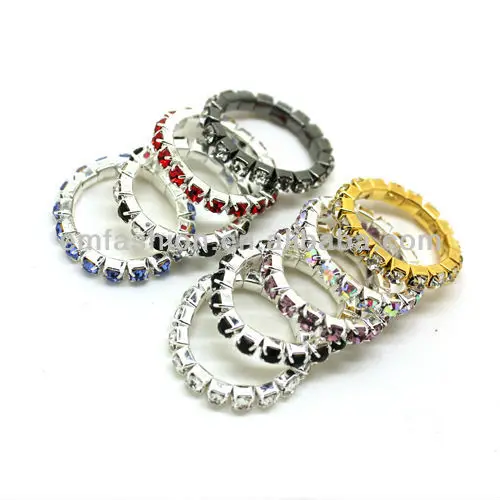 

Fashion Women Girls Cheap Full Rhinestone Stretch Finger Ring