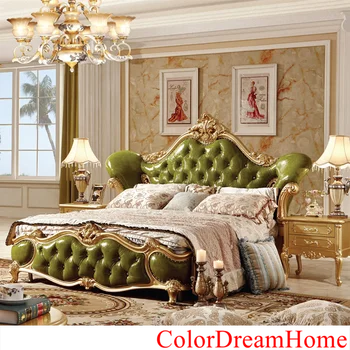 furniture antique bedroom wood gold larger leather king