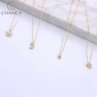 

Simple 14k gold moon pendant necklace