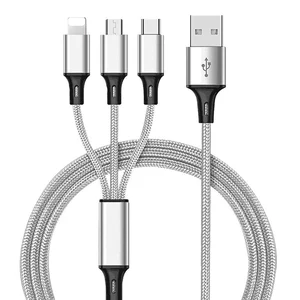3 1 Nylon Braided Fast Charging Mobile Cable