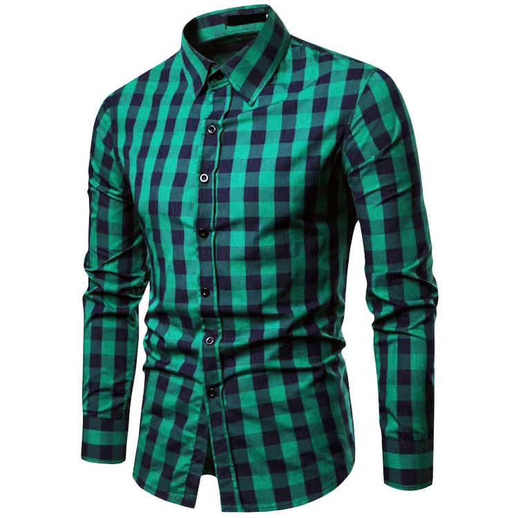 Encuentre el mejor fabricante de camisa de cuadros verde y 2015 Factory Wholesale Shirts Plaids Shirt,Mens Oem Slim Fit