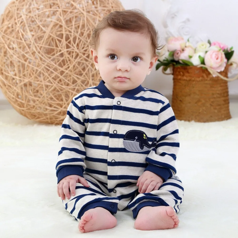 Long Sleeve Baby Boy Rompers 100 Cotton Babies Clothings Baby Rompers