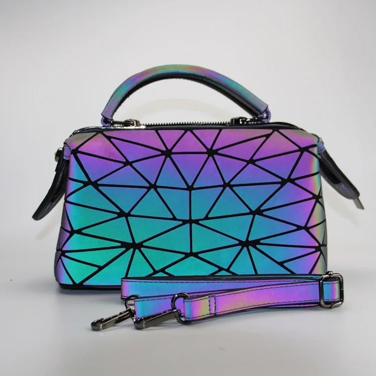 FOUCPOOM Geometric Luminous Purses And Handbags For Women Holographic