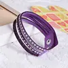 3BB-004 2017 Fashion Crystal New Bracelet Designs Leather Bracelet Women