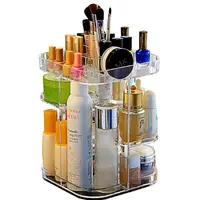 

Large Capacity Storage Makeup Organizer Holder Display Lipsticks Jewelry Brushes Adjustable 360 Degree Rotating Cosmetic Case