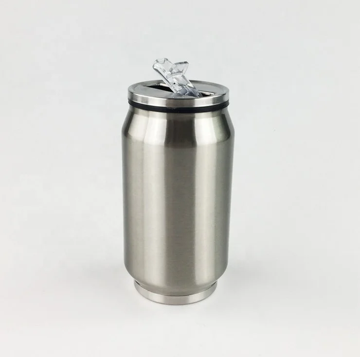 

12oz stainless steel soda bottle Eco-friendly can coke vacuum insulated can coke shape mug with straw lids tumbler cups, Customized color