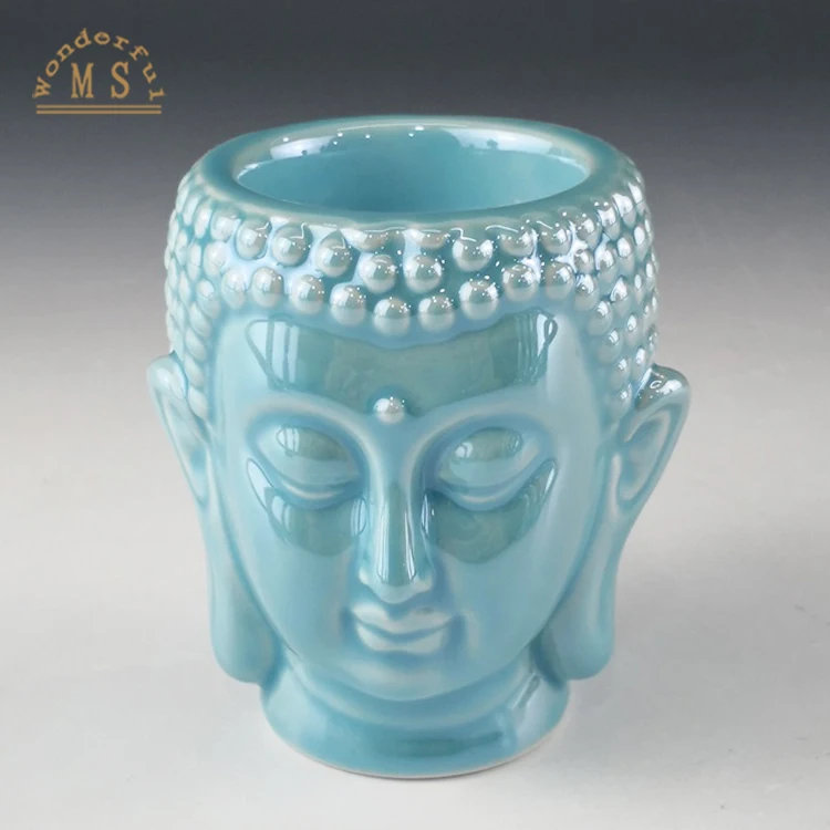 home decor buddha porcelain candle holder,creative pearl Glazed Buddha Figurine Craft,interior decoration ceramic Buddha craft