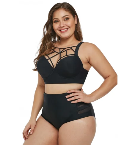 

Women Plus Size High Waist Caged Push-Up Bra Sets