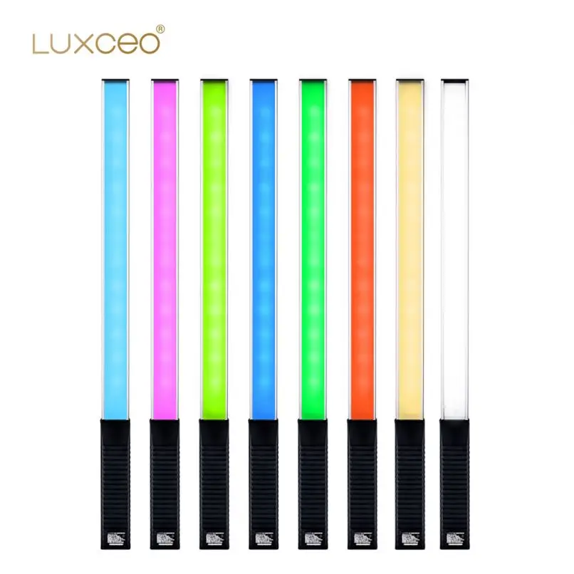 

2019 New Design LUXCEO Video Studio Rechargeable Battery Operated Portable Tube LED RGB Photographic lights, Black