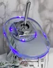 2015 New special glass waterfall hydro electric power LED tap