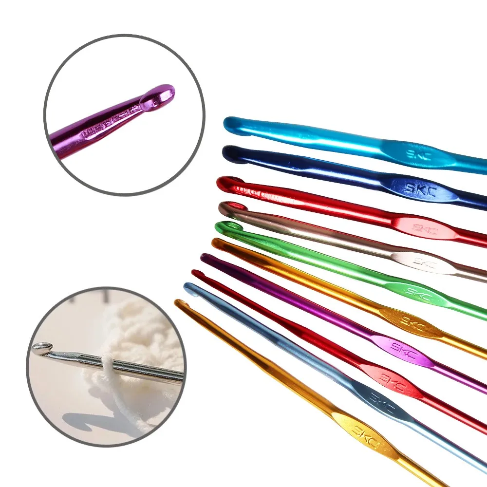 Skc Stainless Steel Crochet Hook Aluminum Crochet Hook Set For Hand