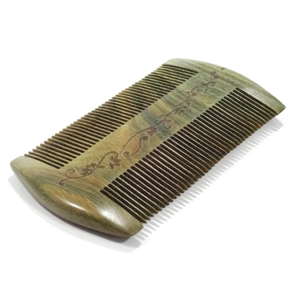 

Green sandalwood beard comb Pocket comb for men