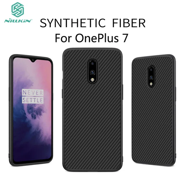 

For Oneplus 7 Pro Case Nillkin Synthetic Fiber Carbon PP Plastic Luxury Cases Phone Shell Back Cover for One Plus 7 Pro, Black