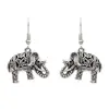 Jhumka Jewelry Bohemian Vintage Silver Plated Hollow Tortoise Elephant Pendant Hook Earrings For Lady
