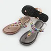 2019 Factory New Design Women Beach PVC Soft Sole Beaded Sandals Ladies Buckle Strap Flat Thong Girls Fashion Flip Flops