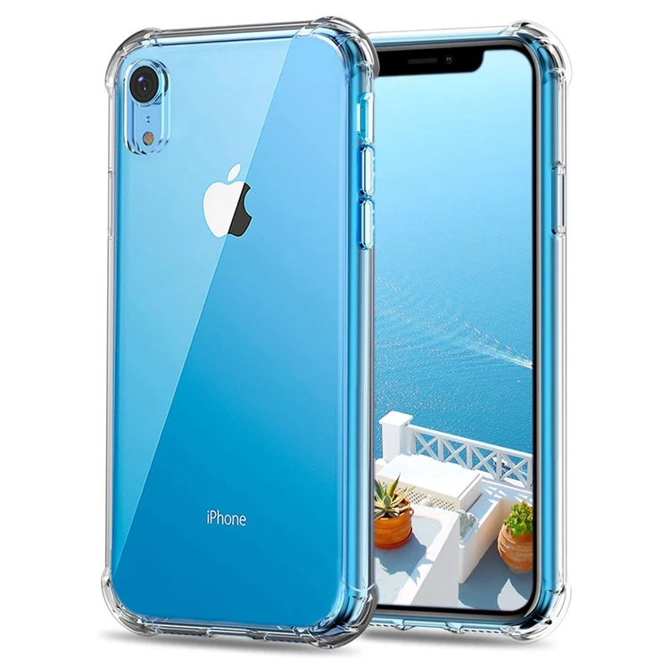 

clear transparent shockproof soft tpu bumper case back cover for iphone xr, Clear,gold,blue