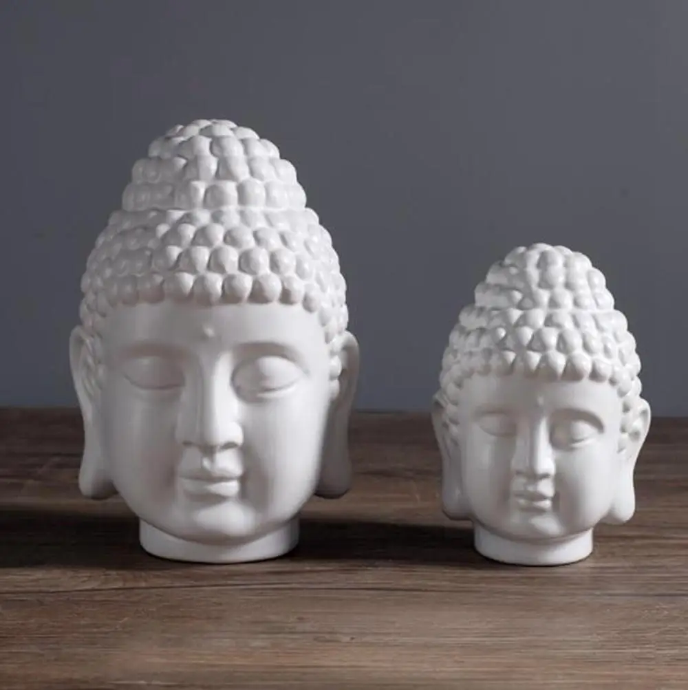 High Quality Ceramic White Buddha Head Statue For Home Decoration Buy