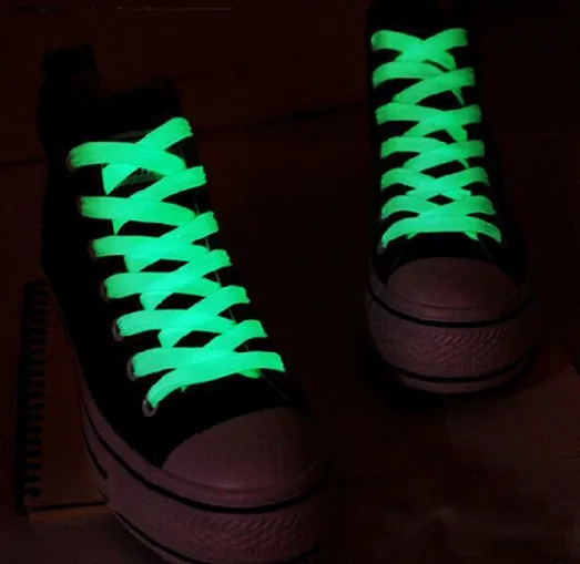 

Luminous Shoelace Flat Coloured Shoe Laces Glow in The Dark Fluorescent Athletic Shoes Party Camping Shoelace