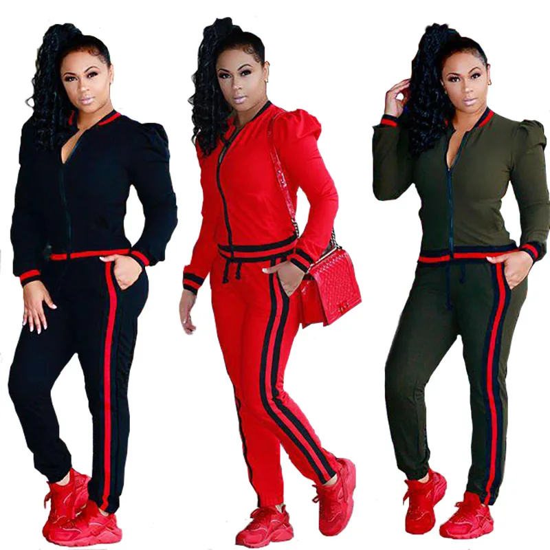 

Striped Two Piece Set Hoodies Women Tracksuit Outfits Long Sleeve Leisure Sweatpants Female Sweat Suits Hooded Costume, As picture