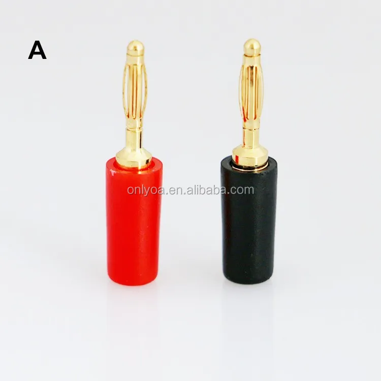 2mm Gold Plated Copper Speaker Connector Electronic Banana Clip With