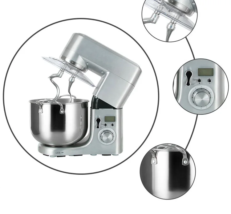 1500W LCD display with timer cover tilt-head  design dough mixer